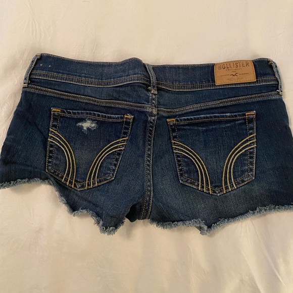 Low Rise Dark Wash Jean Shorts - Picture 3 of 3